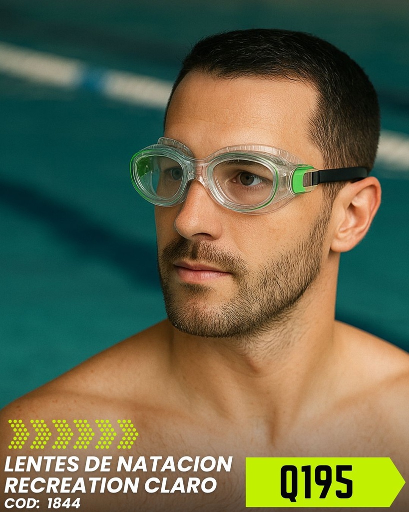 Lentes Natación Speedo Recreation claros con verde
