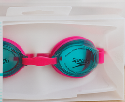 [1820] Lentes Natación Speedo de niña ROSADO CON AZUL ELASTICO 2