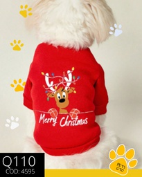 Sudadera navideña para mascotas, con estampado de reno rojo