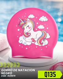 [st25051089200199979] Gorro de natación de silicona con diseño de unicornio Palo Rosa